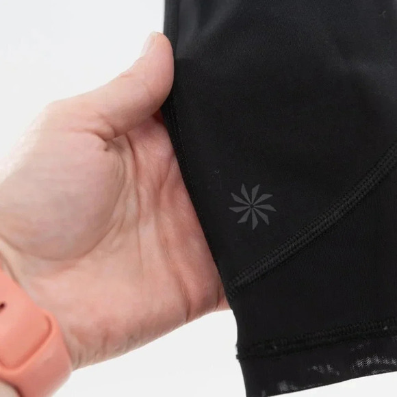 Athleta Black Stealth Mesh Tights Leggings  Black | XXS - Picture 3 of 9